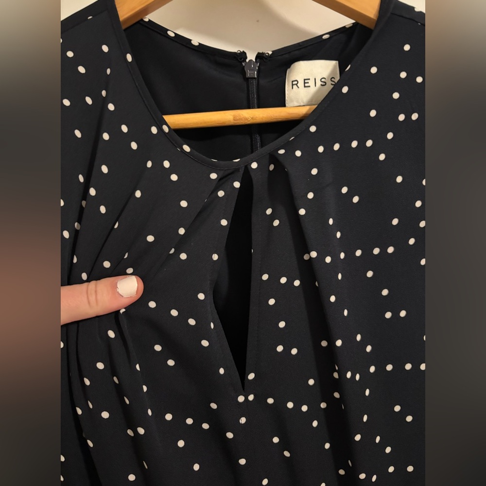 Reiss Navy Polka Dot Sleeveless Jumpsuit - Picture 6 of 12
